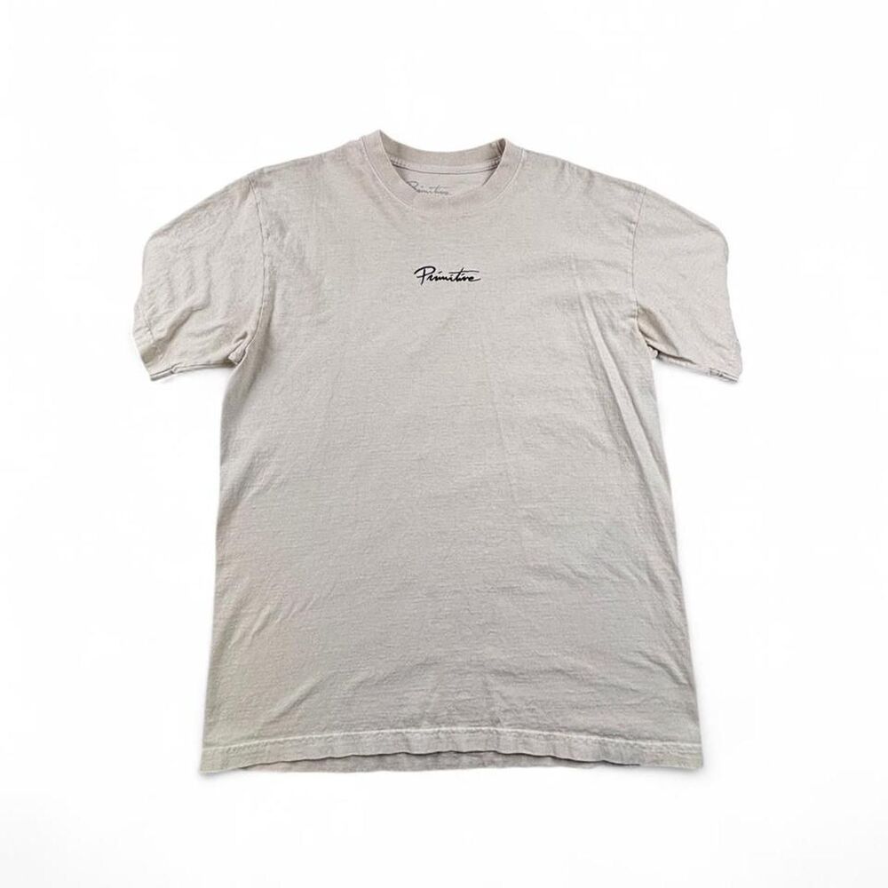 Primitive Skateboarding T-Shirt Men’s L Tan Logo Cotton Streetwear Tee